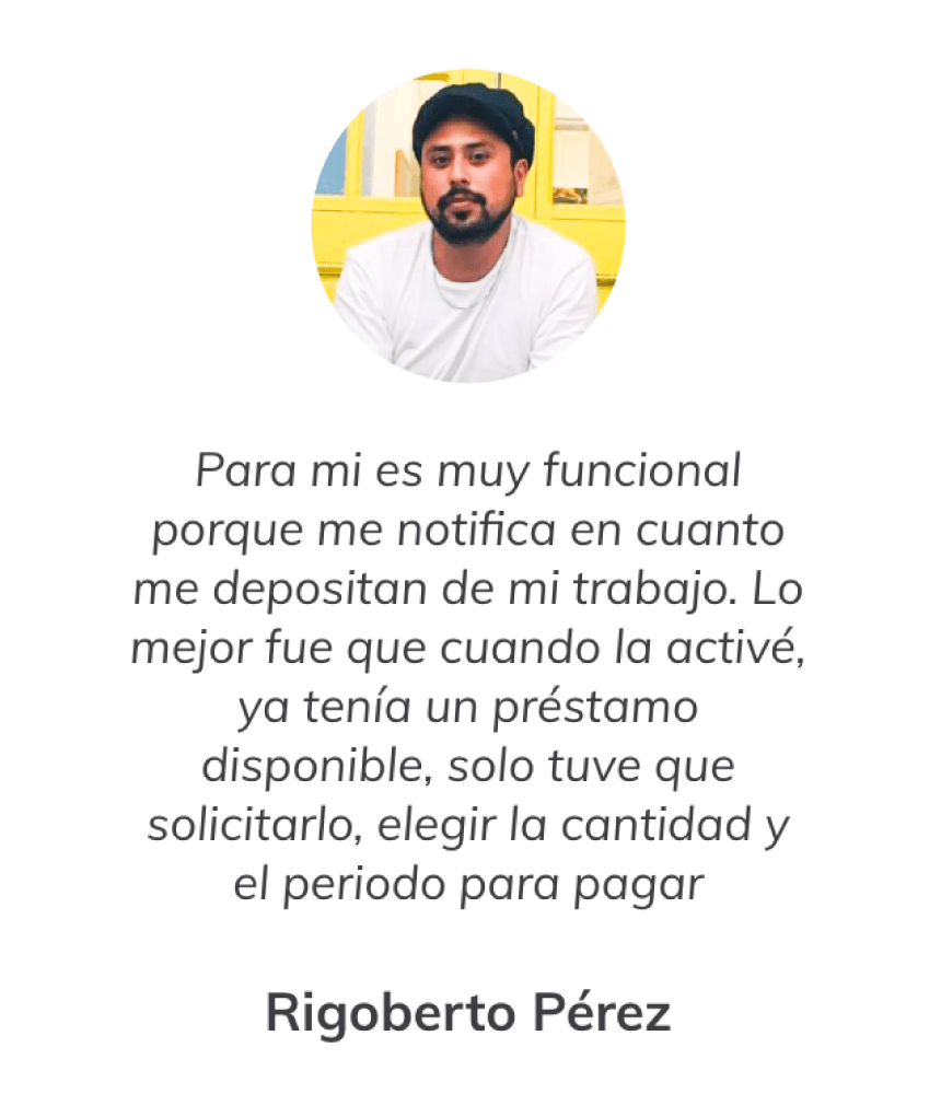 Un hombre con barba está en un círculo con una cita de rigoberto perez