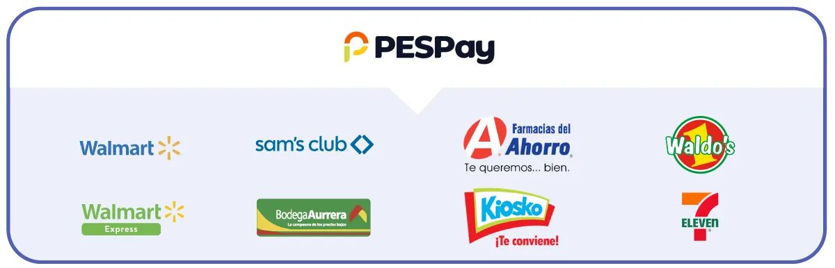 PESPAY logo de tiendas en las que puedes depositar a tu cuenta albo 